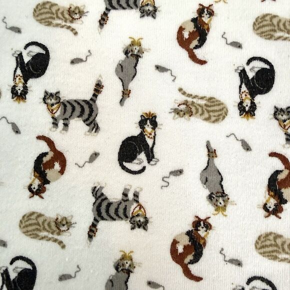 Northern Isles Cat Print Turtleneck Women's M 100% Cotton Royal Cat & Mouse - Picture 3 of 10